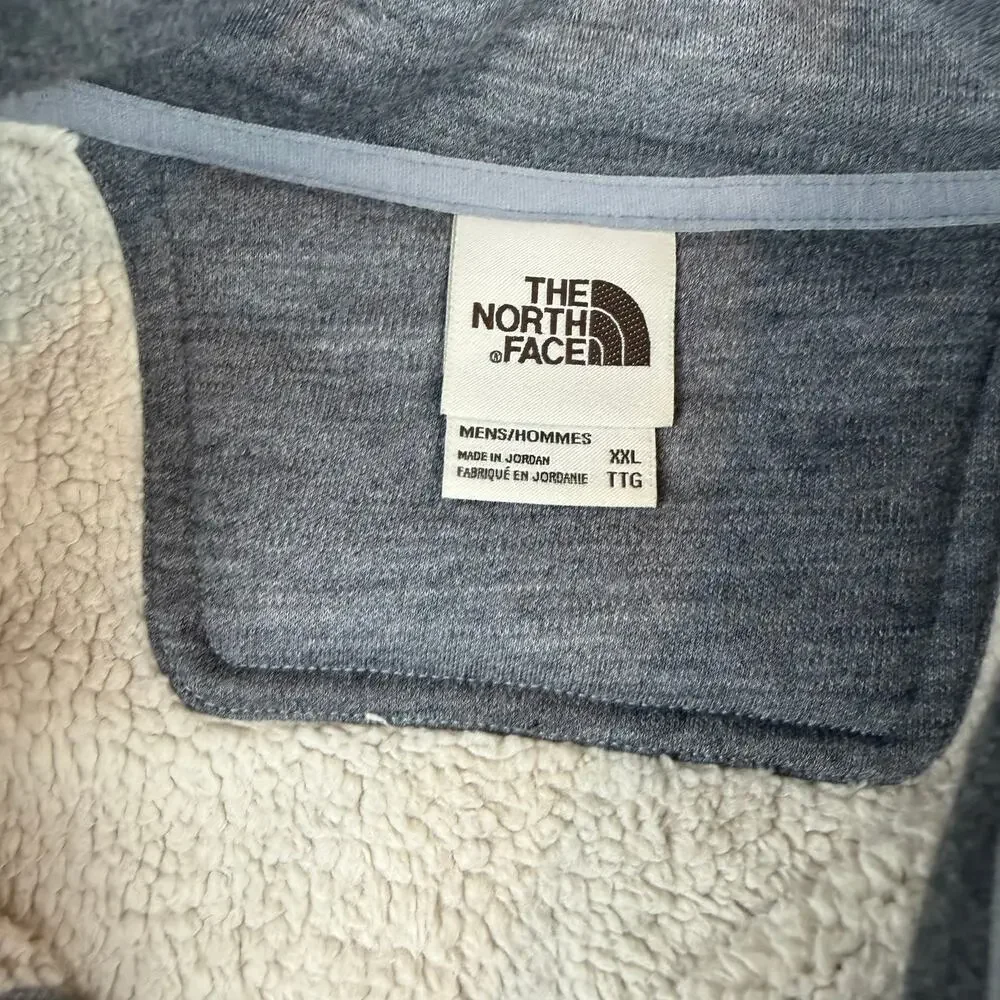The North Face Mens XXL Gray Snap Pullover Fleece Jacket